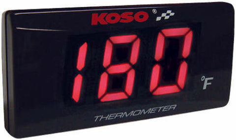 KOSO SUPER SLIM TEMPERATURE GAUGE RED DISPLAY BA024R10