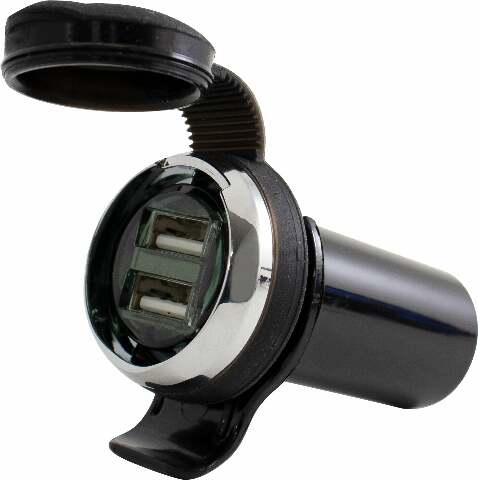 KOSO DUAL USB ADAPTOR DIRECT FIT `92-UP MODELS W/ LIGHTER K0008000