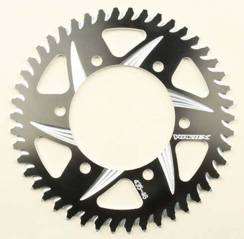 VORTEX REAR CAT5 SPROCKET ALUMINUM 46T-520 BLK KAW/SUZ/YAM 435ZK-46