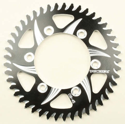 VORTEX REAR CAT5 SPROCKET ALUMINUM 45T-530 BLK KAW/SUZ/YAM 438ZK-45