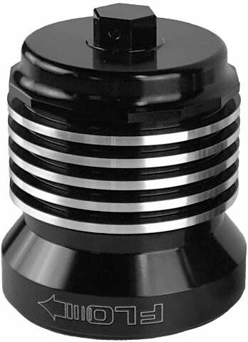 PCRACING FLO REUSUABLE OIL FILTER BLACK/POLISHED FINS PCS1BC