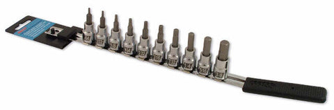 CRUZ TOOLS SOCKET BIT SET 10PC HEX STANDARD IN38HBS