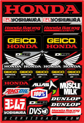D-COR TEAM GEICO HONDA DECAL SHEET 12