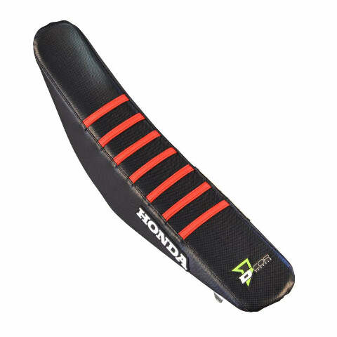 D-COR SEAT COVER W/RIBS BLACK/BLACK/RED HON 30-10-460