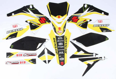 D-COR SUZUKI RACELINE GRAPHICS COMPLETE KIT BLACK 20-40-250