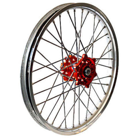 DUBYA REAR WHEEL 2.15 X 18 RED HUB SILVER RIM 56-4155RS