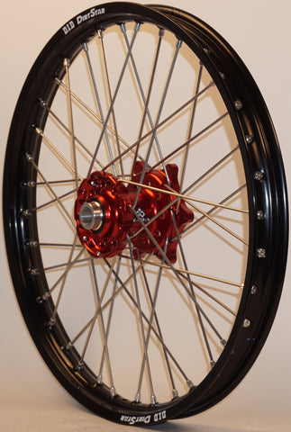 DUBYA FRONT WHEEL 1.60 X 21 RED HUB BLACK RIM 56-4070RB