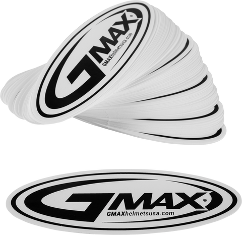 STICKER GMAX HELMETS LOGO BLACK/WHITE 5