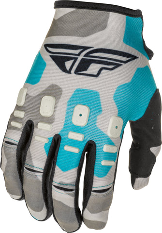 FLY RACING KINETIC K221 GLOVES GREY/BLUE SZ 08 374-51608