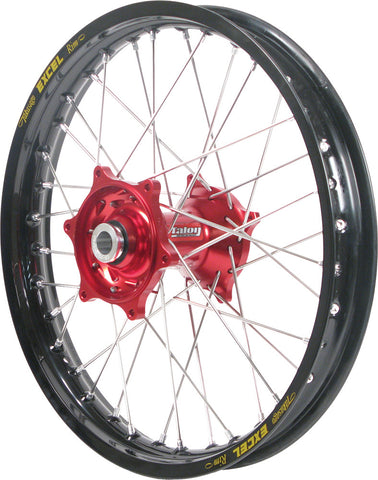 DUBYA FRONT WHEEL 1.60 X 21 RED HUB BLACK RIM 56-3000RB