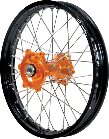 DUBYA REAR WHEEL 2.15 X 18 ORANGE HUB BLACK RIM 56-4066OB