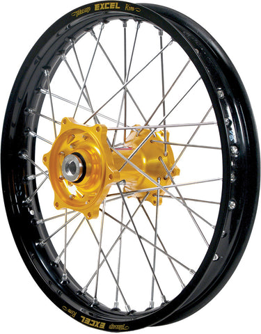 DUBYA FRONT WHEEL 1.60 X 21 GOLD HUB BLACK RIM 56-3000GB