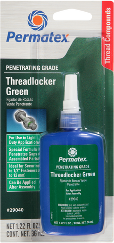 PERMATEX PENETRATING GRADE THREADLOCKER GREEN 36 ML 29040