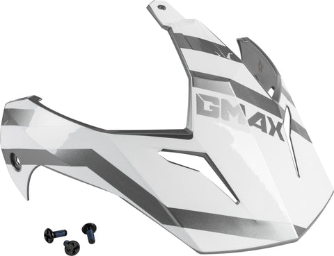 GMAX VISOR W/SCREWS TRAPPER WHITE/SILVER GM-11S G011104
