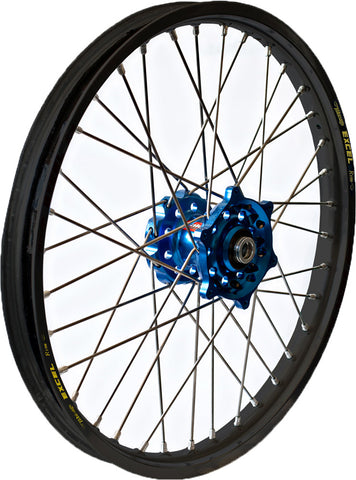 DUBYA FRONT WHEEL 1.60 X 21 BLUE HUB BLACK RIM 56-3104DB