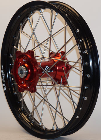 DUBYA REAR WHEEL 1.85 X 19 BLUE HUB BLACK RIM 56-3116DB