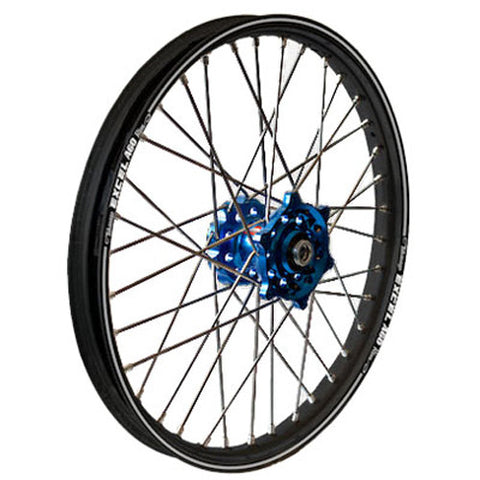 DUBYA FRONT WHEEL 1.40 X 17 BLUE HUB BLACK RIM 56-1112DB