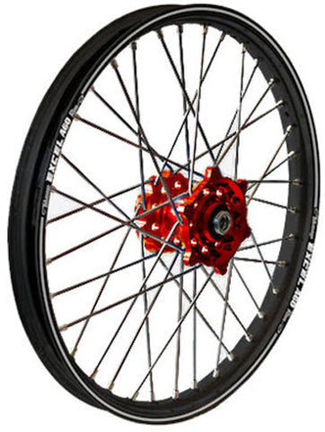 DUBYA REAR WHEEL 2.15 X 19 RED HUB BLACK RIM 56-4170RB