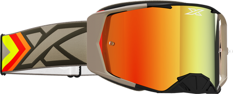 EKS BRAND LUCID GOGGLE BLACK AND TAN RED MIRROR 067-11060