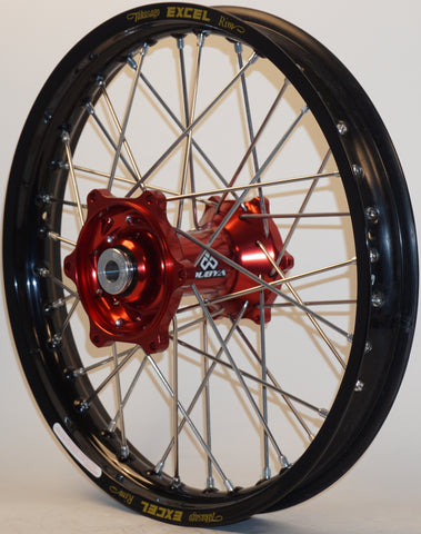 DUBYA REAR WHEEL 2.15 X 18 RED HUB BLACK RIM 56-3073RB