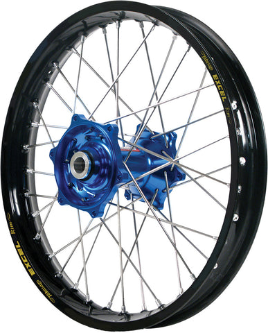 DUBYA FRONT WHEEL 1.60 X 21 BLUE HUB BLACK RIM 56-3175DB