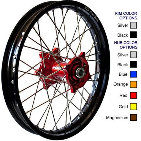 DUBYA FRONT WHEEL 1.60 X 21 GOLD HUB BLACK RIM 56-4101GB