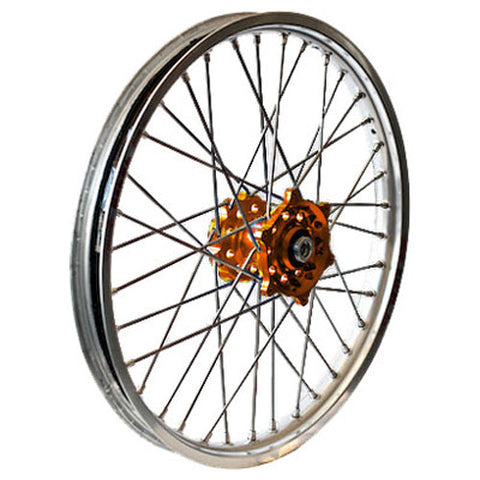 DUBYA REAR WHEEL 2.15 X 18 ORANGE HUB SILVER RIM 56-3066OS