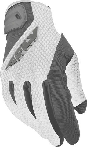 FLY RACING WOMEN'S COOLPRO GLOVES WHITE/GREY XL #5884 476-6211~5
