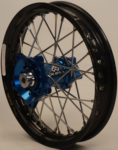 DUBYA REAR WHEEL 1.60 X 12 BLUE HUB BLACK RIM 56-3186DB