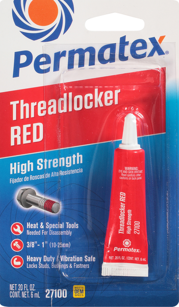 PERMATEX HIGH STRENGTH THREADLOCKER RED 6 ML 27100