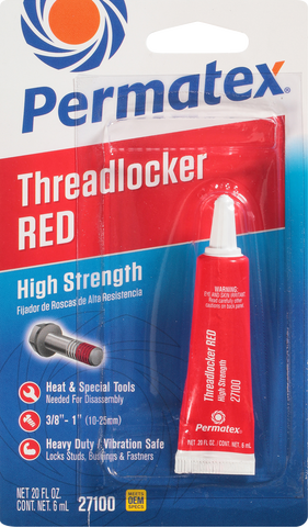 PERMATEX HIGH STRENGTH THREADLOCKER RED 6 ML 27100