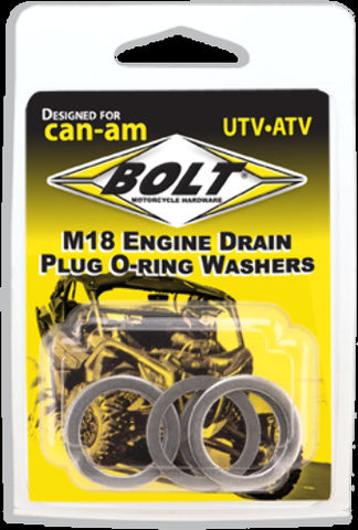 BOLT ENGINE DRAIN PLUG WSHR M18X24 ALUMINUM  5PK CAN-ALM18