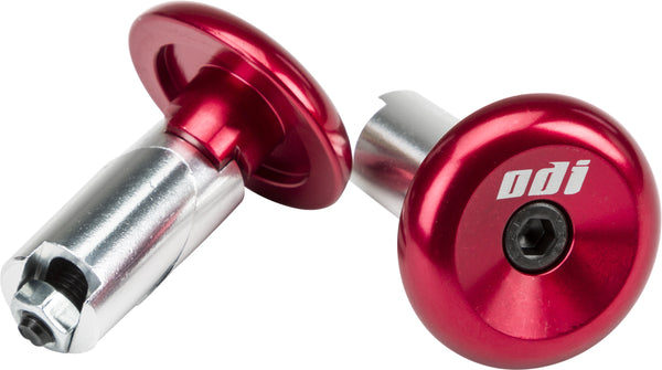 ODI ALUMINUM BAR END PLUGS RED F71APR