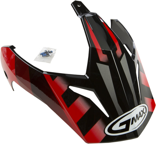 GMAX VISOR W/SCREWS TREKKA GM-11 BLACK/RED G011050