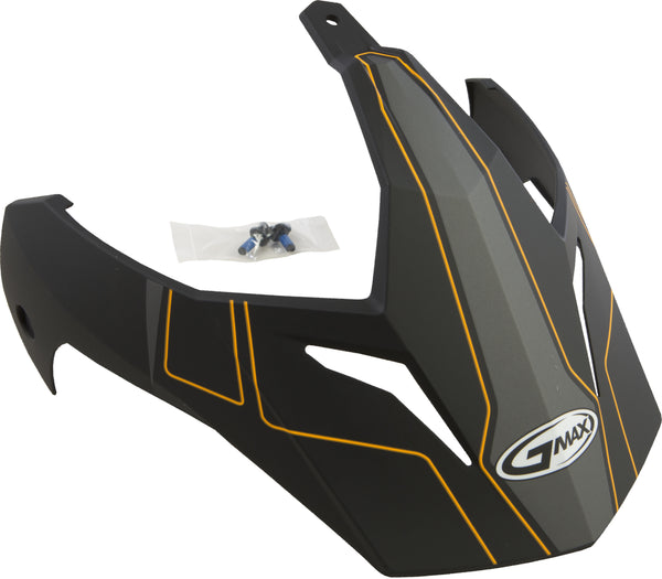 GMAX VISOR W/SCREWS EXPEDITION MATTE BLACK/HI-VIS ORANG GM-11 G011093