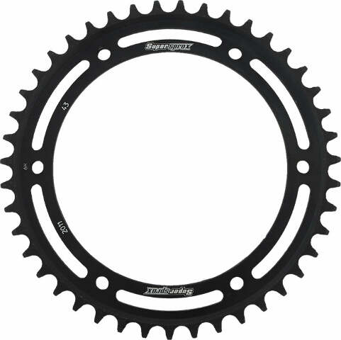 SUPERSPROX REAR SPROCKET STEEL 43T-530 BLK TRI RFE-2011-43-BLK