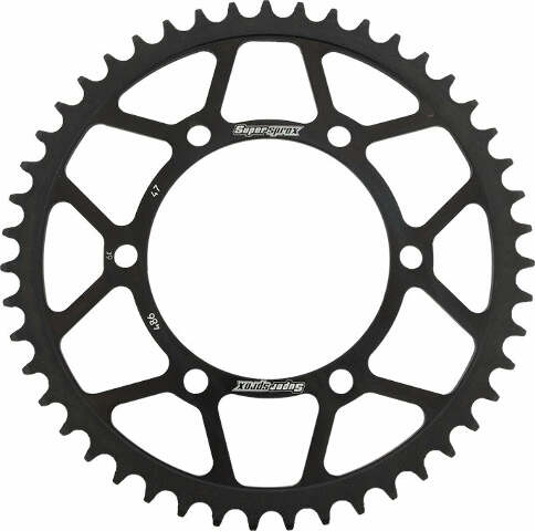 SUPERSPROX REAR SPROCKET STEEL 47T-520 BLK HON/KAW/YAM RFE-486-47-BLK