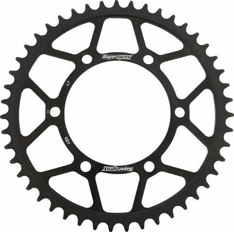 SUPERSPROX REAR SPROCKET STEEL 47T-520 BLK HON/KAW/YAM RFE-486-47-BLK