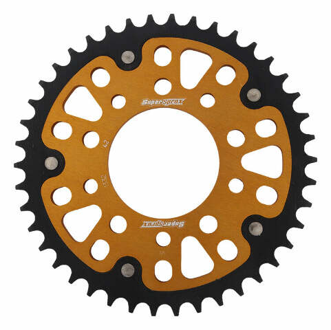 SUPERSPROX REAR STEALTH SPROCKET ALU/STL 42T-525 GLD HON/TRI RST-1332-42-GLD