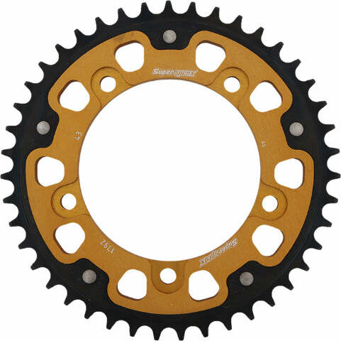 SUPERSPROX REAR STEALTH SPROCKET ALU/STL 43T-525 GLD SUZ/TRI RST-1792-43-GLD