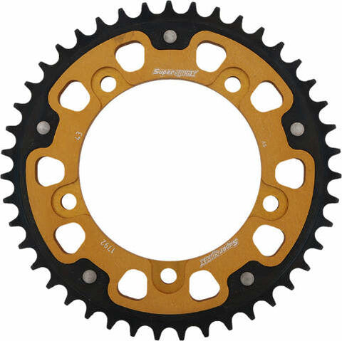 SUPERSPROX REAR STEALTH SPROCKET ALU/STL 43T-525 GLD SUZ/TRI RST-1792-43-GLD