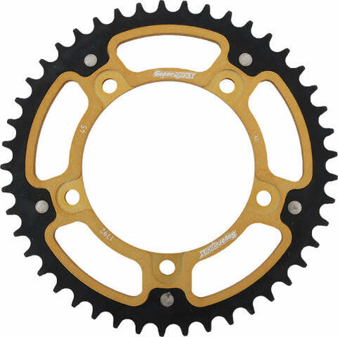 SUPERSPROX REAR STEALTH SPROCKET ALU/STL 45T-525 GLD SUZ/TRI RST-1792-45-GLD