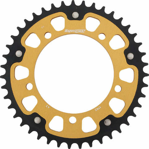 SUPERSPROX REAR STEALTH SPROCKET ALU/STL 43T-520 GLD HAY/SUZ/TRI RST-1793-43-GLD