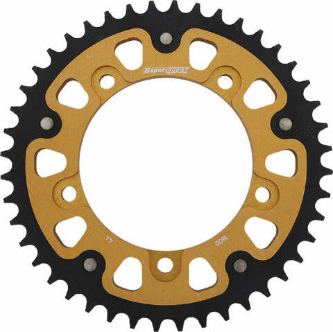 SUPERSPROX REAR STEALTH SPROCKET ALU/STL 44T-530 GLD TRI RST-1800-44-GLD