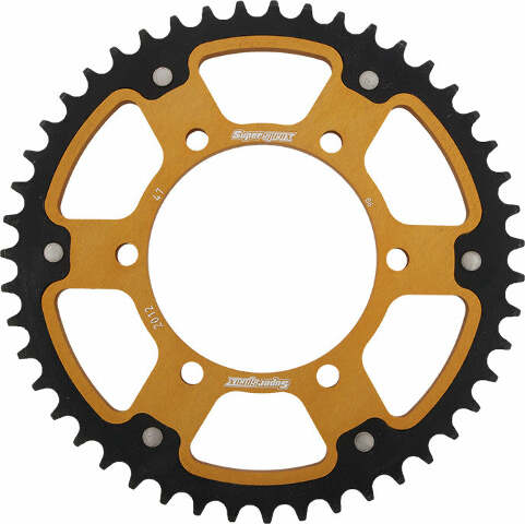 SUPERSPROX REAR STEALTH SPROCKET ALU/STL 47T-525 GLD TRI RST-2012-47-GLD