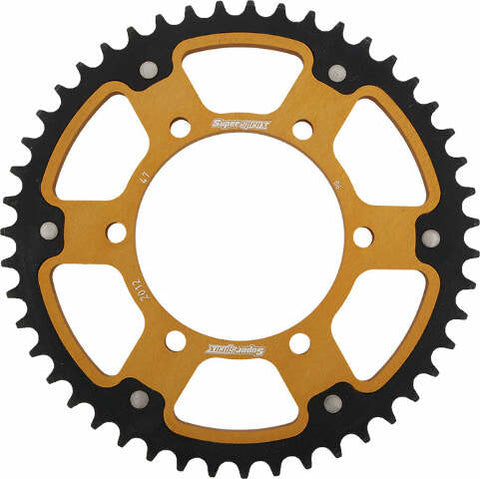 SUPERSPROX REAR STEALTH SPROCKET ALU/STL 47T-525 GLD TRI RST-2012-47-GLD