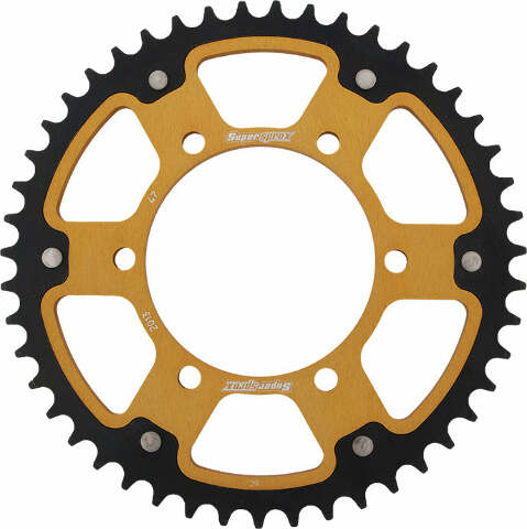 SUPERSPROX REAR STEALTH SPROCKET ALU/STL 47T-520 GLD TRI RST-2013-47-GLD