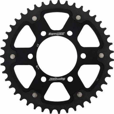 SUPERSPROX REAR STEALTH SPROCKET ALU/STL 43T-520 BLK KAW RST-478-43-BLK