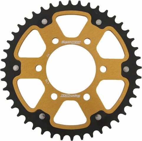 SUPERSPROX REAR STEALTH SPROCKET ALU/STL 44T-520 GLD KAW/POL RST-478-44-GLD