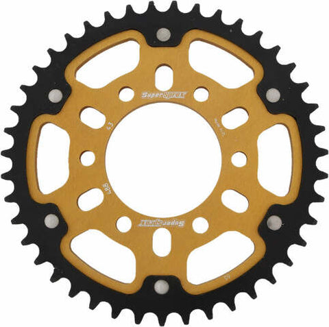 SUPERSPROX REAR STEALTH SPROCKET ALU/STL 43T-530 GLD KAW RST-488-43-GLD